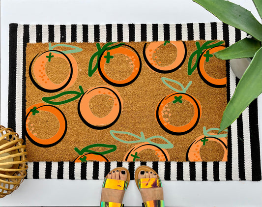 Orange Coir Doormat