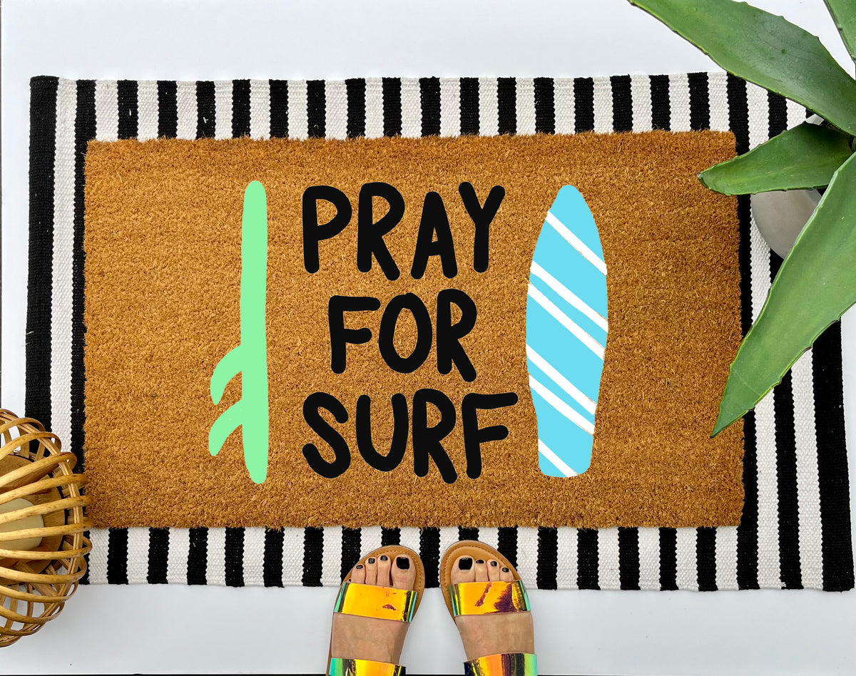 Pray for Surf Coir Doormat