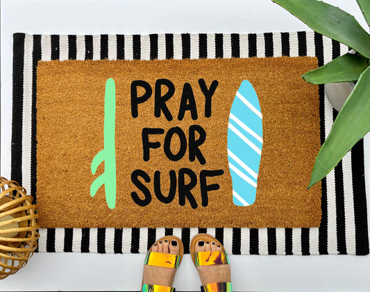 Pray for Surf Coir Doormat