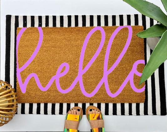 Hello Coir Doormat