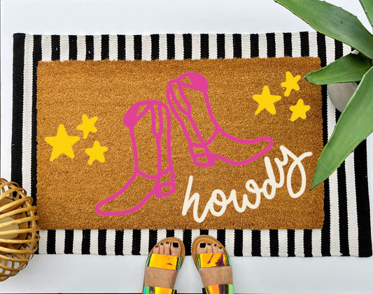 Howdy Boots Coir Doormat