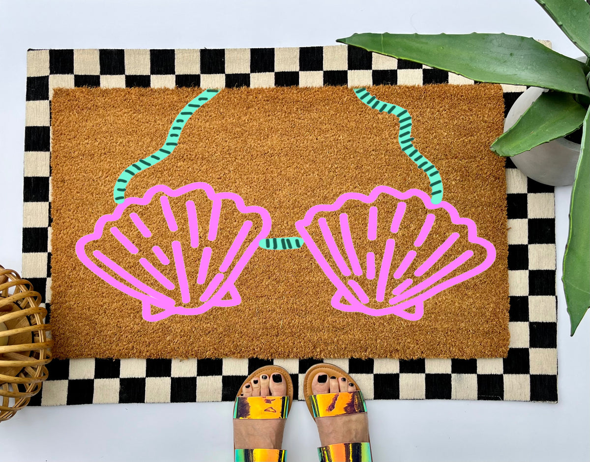 Mermaid Shell Top Coir Doormat