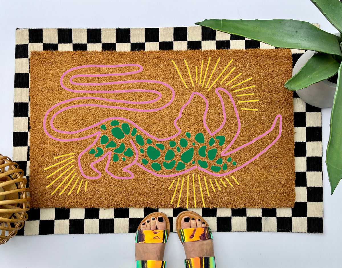 Magic Leopard Coir Doormat