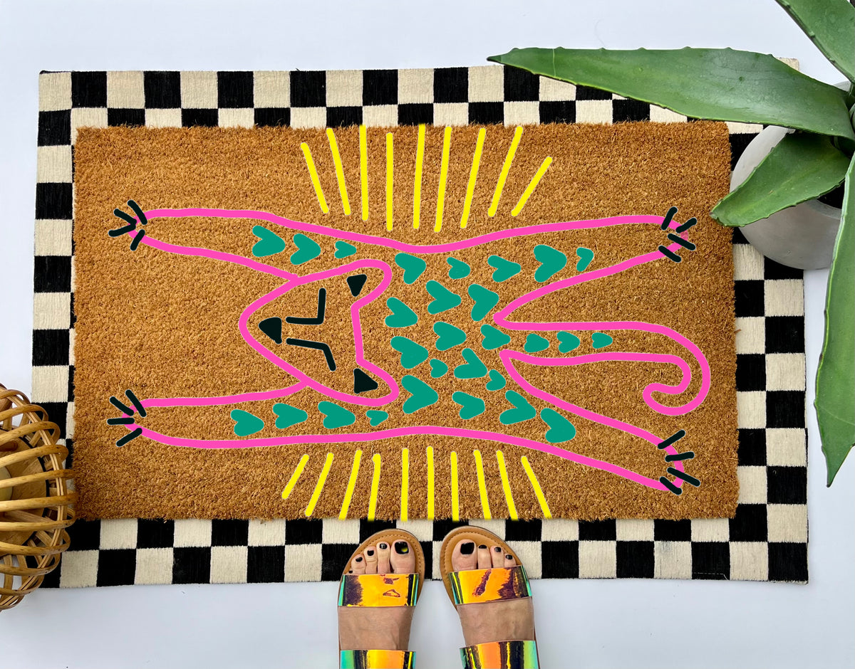 Mystic Leopard Coir Doormat