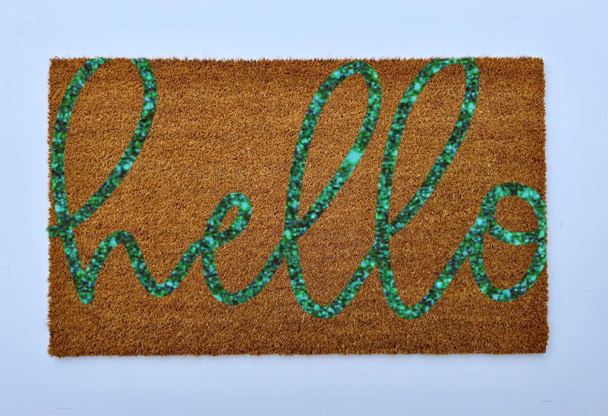 Glitter Hello Coir Doormat