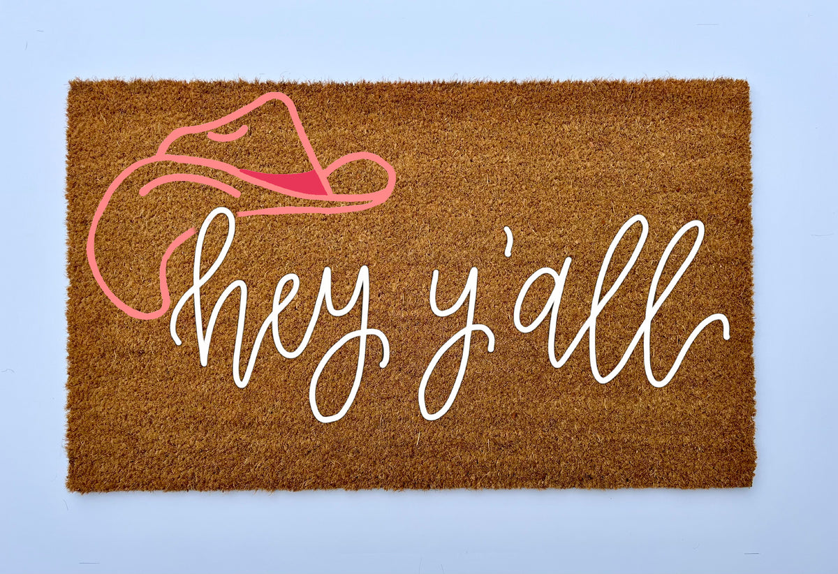 Western Hey Y'all Coir Doormat