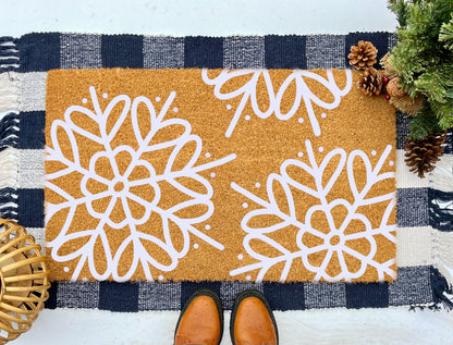 Snowflake Coir Doormat
