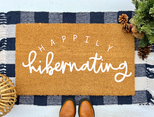 Happily Hibernating Coir Doormat